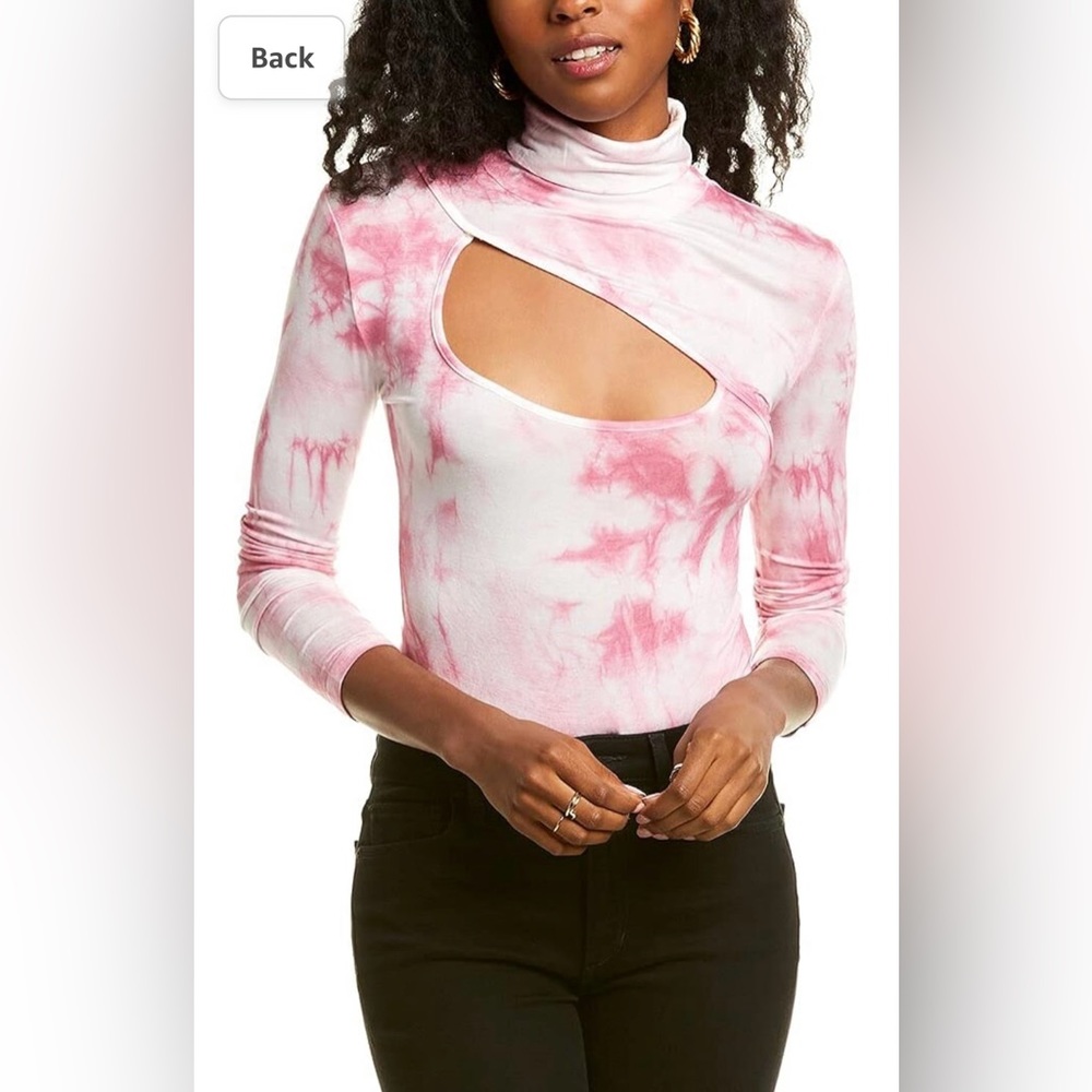 NWT KENDALL + KYLIE Women's Turtleneck Bodysuit With Cut-Out - Amazon Exclusive